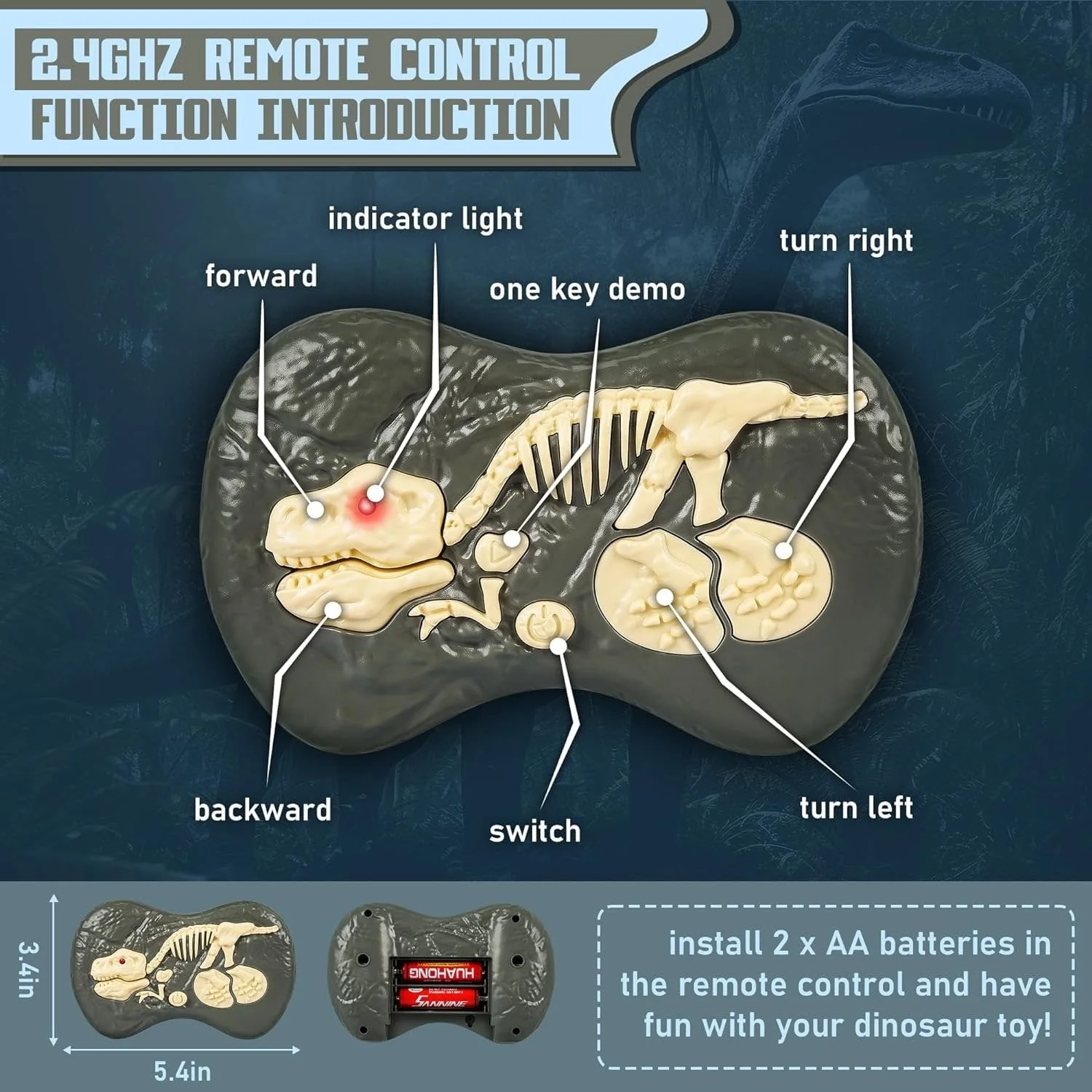 Remote Control Dinosaur with Sound Realistic Velociraptor Toy - Image 3